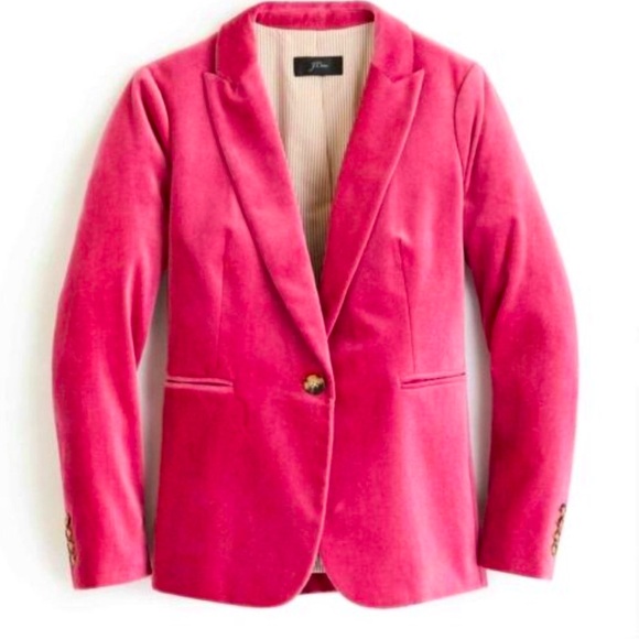 J. Crew Jackets & Blazers - J Crew Pink Velvet Blazer